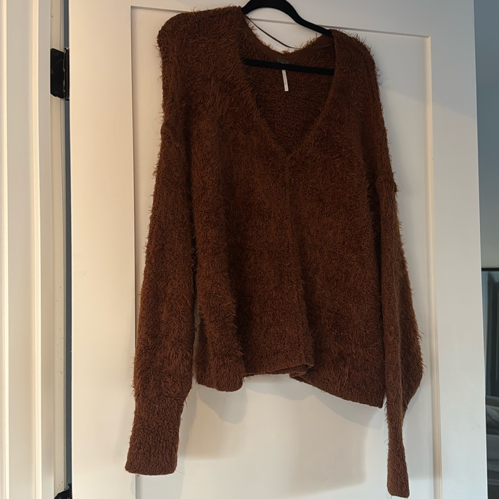 Free People caramel/brown fuzzy sweater